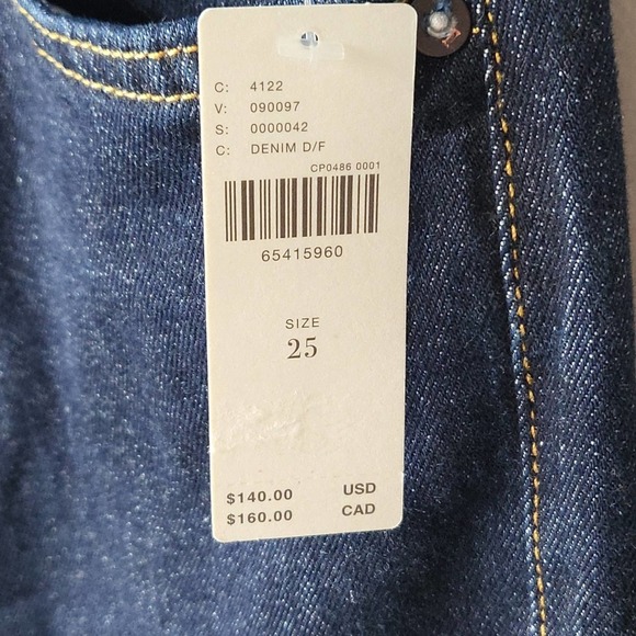 Anthropologie Pilcro Straight High Rise Dark Wash Jeans 25 - Picture 4 of 6